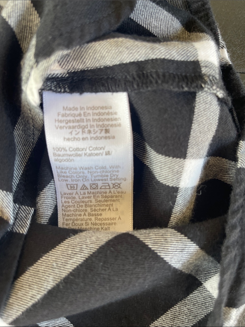 J.Crew Factory Black & White Windowpane Plaid 100% Cotton Button-Down Shirt - Picture 7 of 7